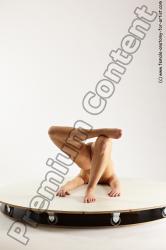 Nude Gymnastic poses Woman White Sitting poses - ALL Slim long black Multi angle poses Pinup